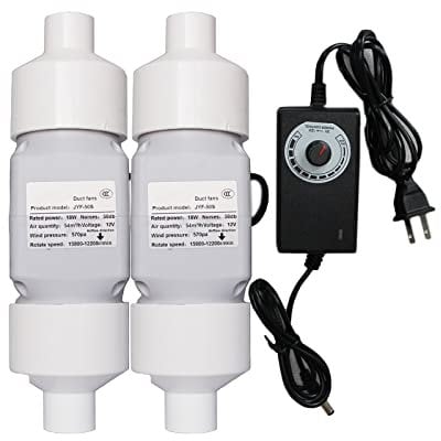 2 Inch 50mm Inline Duct Fan Light Small Duct Blower Fan 18W 12V Extractor Duct Fan Duct Inline Fan with Super High Speed 15800 r/min for Bathrooms Kitchens Attic (Color : 2-pack, Size : With Speed C