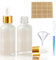 TUAKIMCE 2PC 30ml Frosted Clear Glass Dropper Bottles Refillable Sample Container dropper Bottles for Storage Essential Oils, Perfumes, Cosmetics Empty Eye dropper Bottle with Pipettes