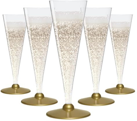 WUITOKI Sektgläser Plastik 60 Stück, wiederverwendbar, 12cl, BPA-frei, unzerbrechlich, spülmaschinenfest, Verwendung: Hochzeit, Camping, Events, Party