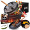 GUSSKÖNIG Dutch Oven Set - Eingebrannter Dutch Oven 11 Liter - Feuertopf Gusseisen mit Füßen - Schmortopf Doppelfunktion - inkl. 2in1 Deckelheber, DutchOven Rezeptbuch [für 7-9Personen]