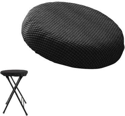 Heting-YQ Stretch Stuhlbezug Rund Runder Waschbarer Elastischer Sitzbezug Elastic Sitzhocker Bezug für Bürostühle Esszimmerstühle Barhocker (Noir)