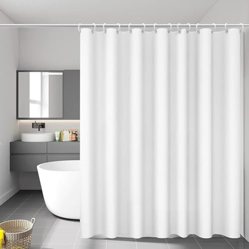 Tenda Vasca da Bagno,Tenda Doccia Tessuto, Tenda Doccia Antimuffa, Tenda da Bagno Impermeabile, Tende Doccia Lavabile, Adatto a Famiglie, Hotel, Modello di Foglie,180 X 200cm di 12Anelli