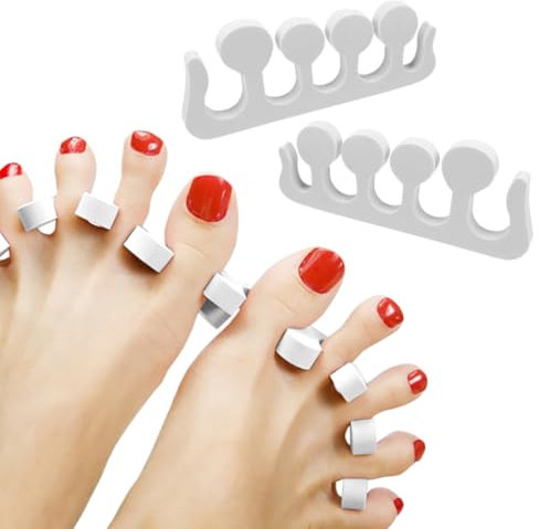 Zehentrenner, 2 Stück weicher Schaumstoff, Trenner für Nagellack der Füße, Zehentrenner für Pediküre und Maniküre (weiß)