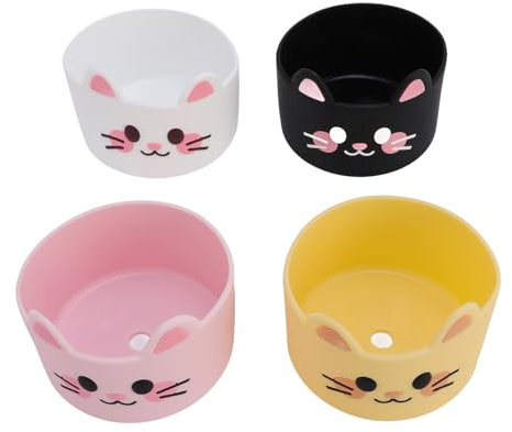 Fafeicy Silicona Gato Patrón Botella de Agua Arranque Lindo Antideslizante Manga para Tazas y Botellas