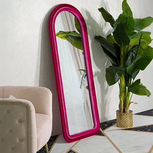 Dmora Spiegel Bondone 60x160h cm Rosa, Stoffrahmen