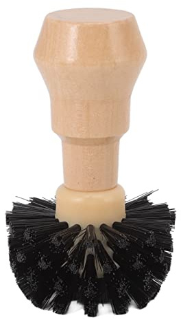 MUNEFE Portafilter Washing Brush, Portable Sieve Carrier Brush, Wood Coffee Brush with Wooden Handle for Coffee Machine Portafilter Basket (58MM)