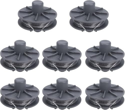 Grillix 8 Pezzo bobina di filo per tagliabordi 5307-20, bobine di filo ricambio in Poliammide, 6,1 m, Diametro 1,65 mm, peso 42 g, adatta per Gardena Art.8846, 8847, 8848, 9805, 9806, 9807, 9808, 9809