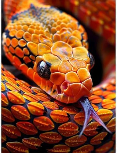Puzzle 1200 Teile Erwachsene Orange Schlange,Klassische Jigsaw Puzzles 75x50 cm,Geschicklichkeitsspiel für die Ganze Familie, Puzzle Farbenfrohes Legespiel Home Dekoration