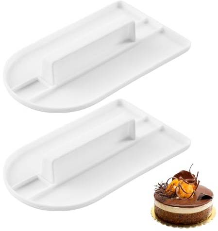 ZenithQuest 2 Pcs Fondant Cake Smoother Polisher, Plastic Icing Smoothing Tool for Marzipan Sugar Paste Cupcake Decorating, for Home Kitchen Cake Shop Candy Store Baking Tools