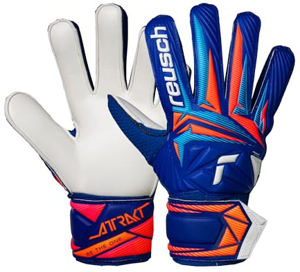 Reusch Torwarthandschuhe Kinder | robuster Grip & stabile Passform | für Training & Spiel, für Kunstrasen, Naturrasen & Hartplatz, für Nachwuchs-Torhüter, Größe 4-8, Attrakt Solid Junior
