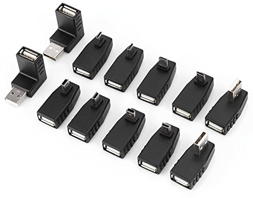 Kit Adaptateur USB 2.0 Convertisseur Angle F / M Mini Micro Adaptateur De Usb Prise Mâle À Femelle Pour Ordinateur Tablette Téléphone Portable (ensemble De 40 Pcs)