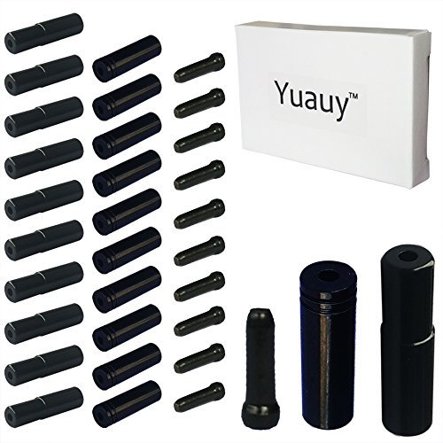 Yuauy (Total 30 PCS 10 PCs 5mm Black Alloy Road Mountain Bicycle Bike Brake Cable Tips Caps End Crimp + 10 PCs 4mm Shift Derailleur Cable Tips End + 10 PCs Cable End Crimps