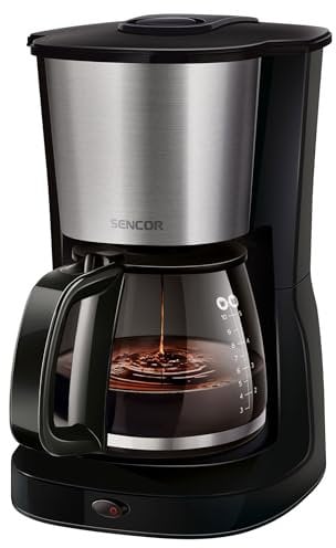 SENCOR Machine à Café, 1.25 L Capacité, 1000W, Argent