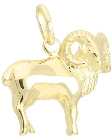 My Gold Damen Herren Kinder Sternzeichen Anhänger Widder Gold 333 (Ohne Kette) Echtes Gelbgold (8 Karat) Massiv 18mm x 18mm Zodiac Basic A-05976-G301-Wid