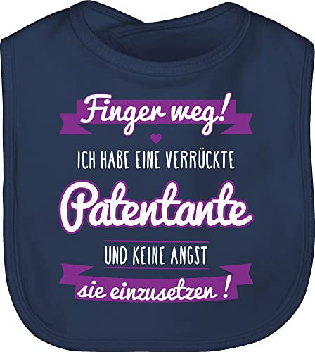 Baby Lätzchen - Ich habe eine verrückte Patentante - Geschenk - Unisize - Navy Blau - geschenke zur taufe patenkind patin babykleidung patentanten auntie babylätzchen taufgeschenke+für+mädchen