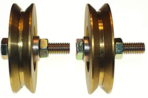 Laufrollen Schiebetür (V89-12) - Packung mit 2 Schiebetor-Rädern - Torrollen Riemenscheiben-Rädern - V-Rillen-Stahlräder - Hergestellt in der EU - Keilriemenscheibe 89 mm Durchmesser; 12 mm Welle