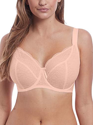 Freya Women's Fancies Lace Balcony Underwire Bra Plunge, Natural Beige, 28J US