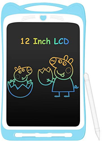 AGPTEK 12 Pulgadas Tablets de Escritura con Pantalla de Color LCD, Botón de Bloqueo, Portátil Tableta de Dibujo para Niños, Clase, Casa, Azul