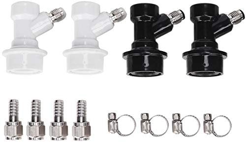 Keg Ball Lock, 4 Stück Kugelschloss mit Gewinde, Keg Anschlüsse aus Kunststoff, Anschluss Ball Lock Disconnects Kit mit Adapter Zange für Bier Soda Saft Wasser
