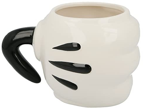 MICKEY MOUSE Taza Ceramica 3D puño Tazas de Desayuno, Negro