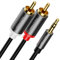 deleyCON 1m Cavo Jack a RCA Cavo RCA Cavo Convertitore da 3,5mm Cavo Cellulare e Smartphone a Ricevitore Hifi Jack Aux da 3,5mm a Spina RCA Cinch (Extra Sottile & Flessibile)