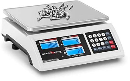Steinberg Systems Zählwaage 30 kg / 0,5 g 22,8 x 28 cm Akku 80 h 3 LCD Inventurwaage Inventur-Waage Stückzählwaage Referenzwaage