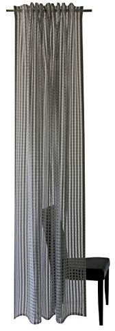 Homing halbtransparenter Vorhang Netzstruktur grau (1Stück) 245 x 140 cm (HxB), 5431-20, 140 x 245 cm