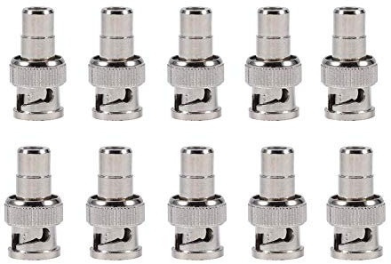 10-teilige BNC-Stecker auf Cinch-Buchsenadapter, Adapterstecker aus Metalllegierung für CCTV-System
