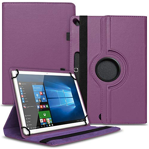 NAUCI Tablet Schutz Hülle kompatibel für Jay-tech G10.11 LTE / G10.10 Schutzhülle Tasche Kunstleder mit Standfunktion 360 Drehbar, Farben:Lila