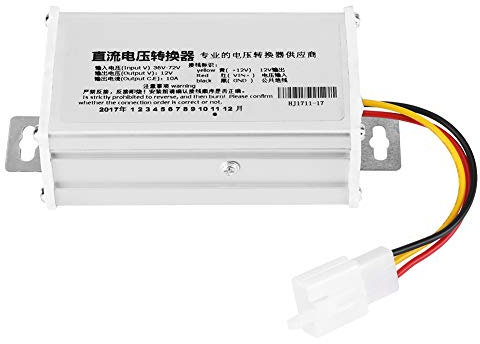 Convertitore di tensione, trasformatore adattatore DC 36V-72V a 12V 10A 120W Convertitore riduttore di tensione per veicoli elettrici Carrello da Club Car Scooter