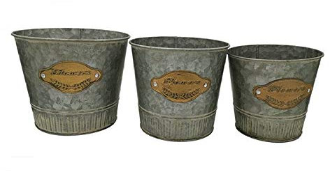 Fletiter verzinkte Vase Bauernhaus Metall Milchkanne Vintage rustikale Land Eimer Pflanzgefäß Töpfe Krug für Küche Wohnzimmer Dekor, rostige Eimer