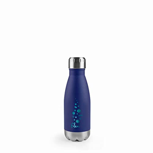Lacor - 62587 - Botella Acero Inoxidable Edan, Botella de Agua, Doble Pared de Aislamiento, Tapón de Rosca, Libre BPA, Capacidad: 0.26 L, Azul Navy