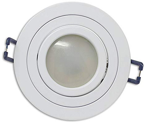LED Einbaustrahler Weiß - rund 5W kaltweiß 12V flach - MR16 Einbauleuchte schwenkbar - 75-85mm Bohrloch Einbau-Spot Decken-Strahler Deckeneinbaustrahler Deckeneinbauleuchte Einbauleuchte