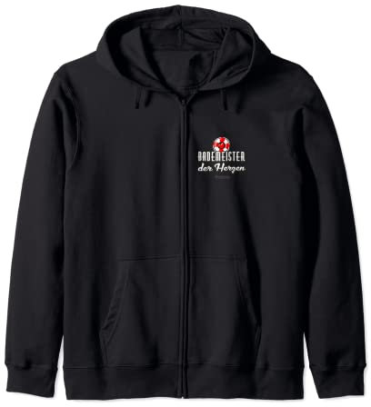Bademeister der Herzen Rettungsring Schriftzug Bademeister Kapuzenjacke