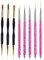 8 Pièces Pinceau Nail Art Ongles, 5 Pièces Rose Brosse de Détails d'Ongles, 3 Pièces noir Pinceau à Ongles Pinceau pour DIY Nails Art Paillettes Gel Dessiner, Outils de Manucure