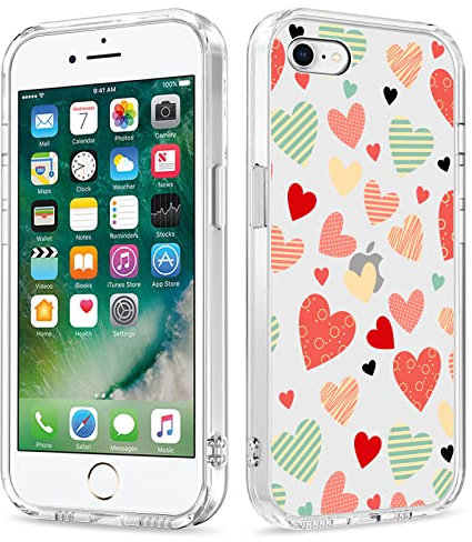 Galafu Cover per iPhone 6 Plus/iPhone 6S Plus, Antiurto Custodia in TPU Silicone per Ragazze e Donne, Ultra Trasparente Anti Graffio Custodia per iPhone 6 Plus/iPhone 6S Plus, Amore Colorato-1