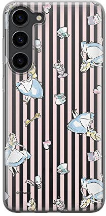 ERT Group Handyhülle für Samsung S23 Original und offiziell Lizenziertes Disney Muster Alice 001 optimal an die Form des Handy angepasst, teilweise transparent