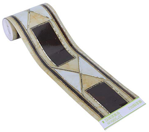 Borde de Papel Pintado, 10cm x 5m Etiqueta de Decoración de Pared Autoadhesivo Borde de Pared Papel Despegar y Pegar Bordes de Azulejos de Pared para Baño Sala de Estar Cocina