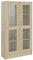 Homgoday Vitrine Schrank, modernes Bücherregal mit Glastüren, freistehender Vitrine, Aufbewahrungsschrank für Wohnzimmer, Büro, Sideboard, Regal, Sonoma-Eiche, 82,5 x 30,5 x 150 cm, Holzwerkstoff