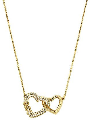Michael Kors Damen-Halskette „Premium Kors Love“ aus goldfarbenem Sterlingsilber mit Anhänger, MKC1641AN710