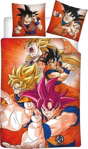 arlis Parure Housse De Couette Dragon Ball Super - 140 x 200 Cm avec taie d'oreiller Dragon Ball Super (Parure de lit Dragon Ball Super)