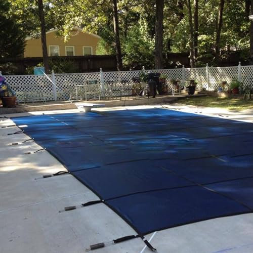 Bâche Piscine Couverture Élastique For Piscine Creusée Rectangulaire, Carrée Et Ronde – Filet De Sécurité For Piscines Creusées Avec Outils, Accessoires Et Ressorts En Laiton For La Sécurité(4.5X8m/14