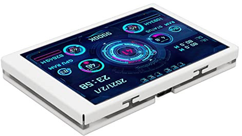 Akozon 3,5-Zoll-PC-Sensorpanel, 3,5-Zoll-IP-Ull-View-Display, Kleiner Bildschirm für AIDA64-CPU-Festplatte, Kleiner Bildschirm, Schwarz (White)