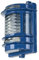 Licht-Erlebnisse Wandlampe Glas Messing in Blau IP64 Terrasse Balkon T:17 cm E27 bis 18 W Riffel Maritim nostalgische Außenwandleuchte Garten GRACIA