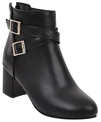 Stivali Donna Invernali Comode Elegante Outdoor Boots Cotone Casual con Plateau Stivali Semplici Resistenti Tacco a Blocchetto Tronchetti retrò Romano Stile Caldo Stivaletti