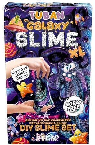 TUBAN DIY Tuban Slime Set – Glue – Activator – Neon Glitter – Container – Stirring Stick – Toy for Kids Galaxy XL