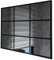 THEROSE Espejo Gris Ventana, Espejo Industrial, Aluminio Negro 120 x 80 cm
