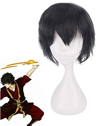 HBYLEE-Avatar Die letzte Airbender Prince Zuko Cosplay Perücke für Halloween Party Hitzebeständiges Haar Kostümzubehör One Size[Farbe:-]
