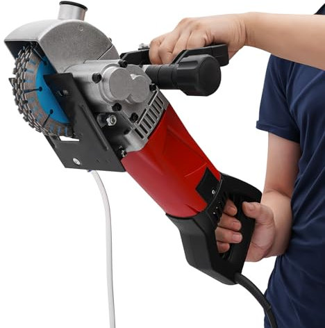 vinnyooc Rainureuses 220V 2800W, Découpeuse électrique Rainureuse, Beton Fraises à Rainurer, Outils à Béton 5 Lames 7000 tr/min avec Pompe à Eau La Construction La Décoration La Démolition