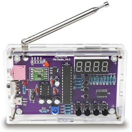 FM Radio Kit Soldering Practice Kit, DIY Electronic Project Kit FM 87-108MHz with 2 Power Modes EK1989, Teaching Kit